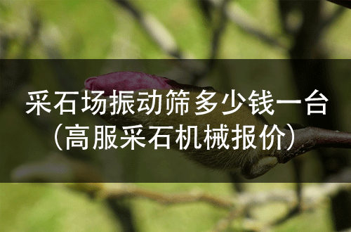 采石場振動篩多少錢一臺（高服采石機械報價）?